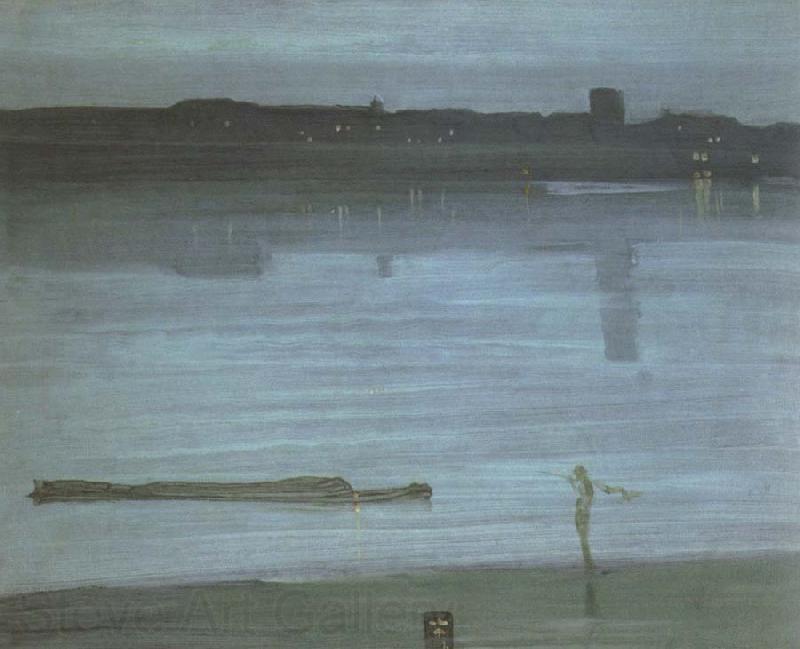 James Mcneill Whistler nocturne blue and silver chelsea France oil painting art